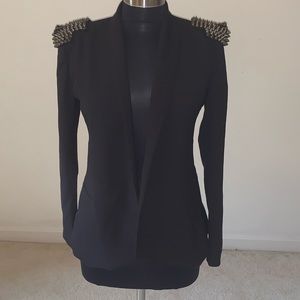 Studded shoulder blazer